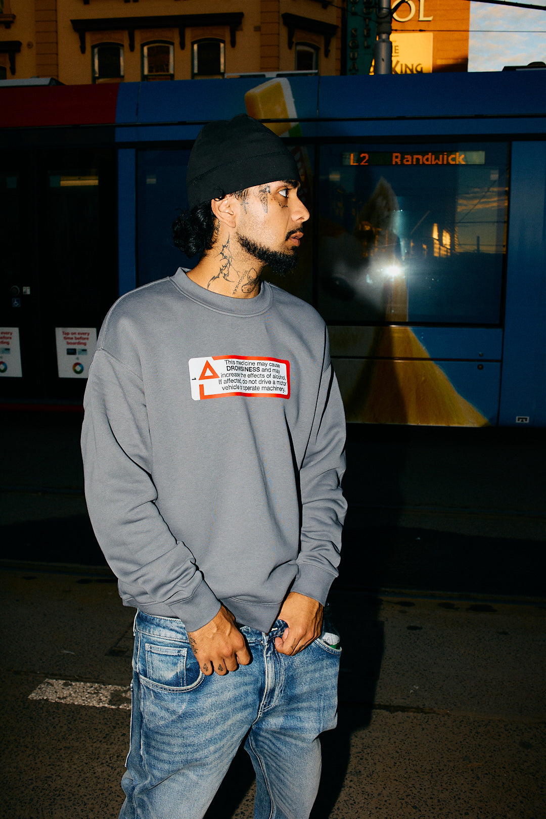 Drowsy Sticker Crew Neck