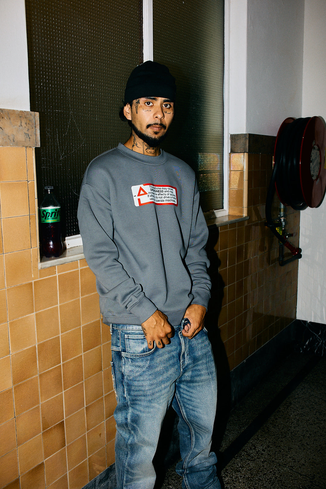 Drowsy Sticker Crew Neck